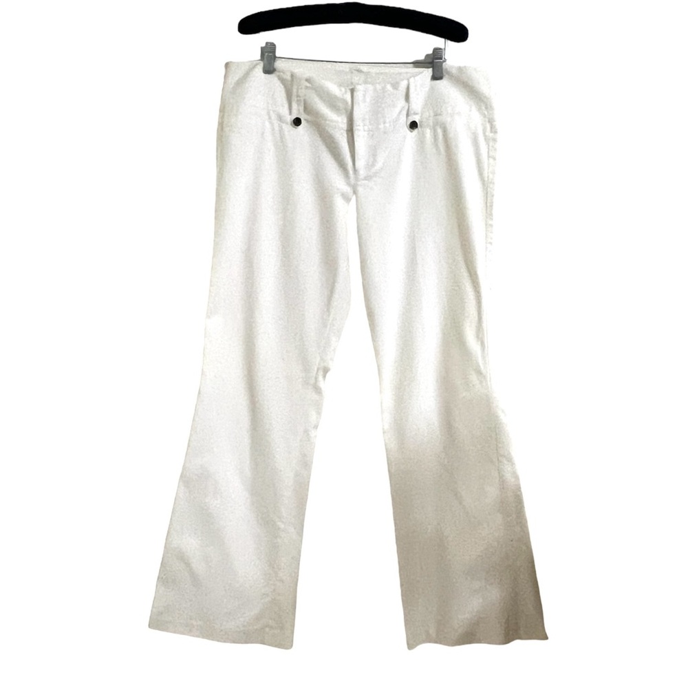 Stoosh Wide Flare Leg Bright White Pants Trousers Classic Size Juniors 13